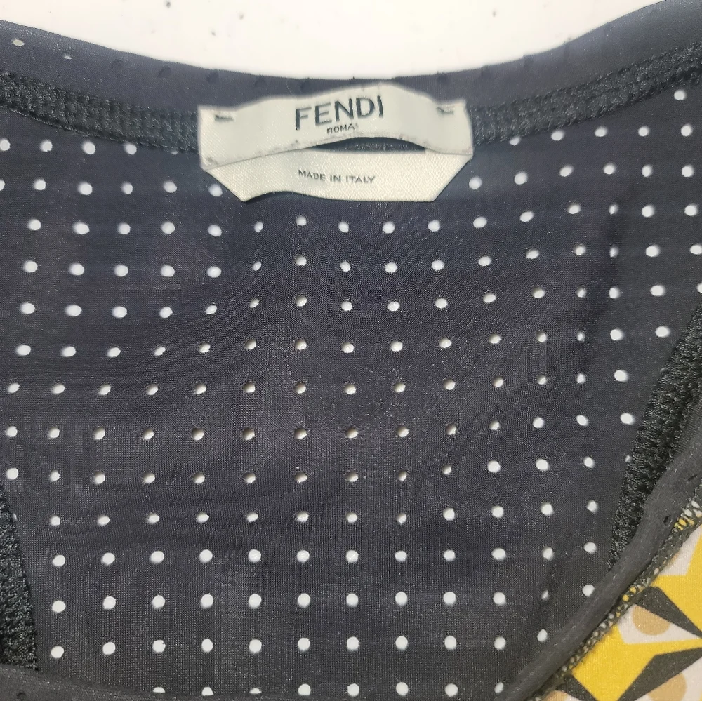Fendi Athletic Razor Back Monster Print Tank XS /38 - Picture 3 of 5